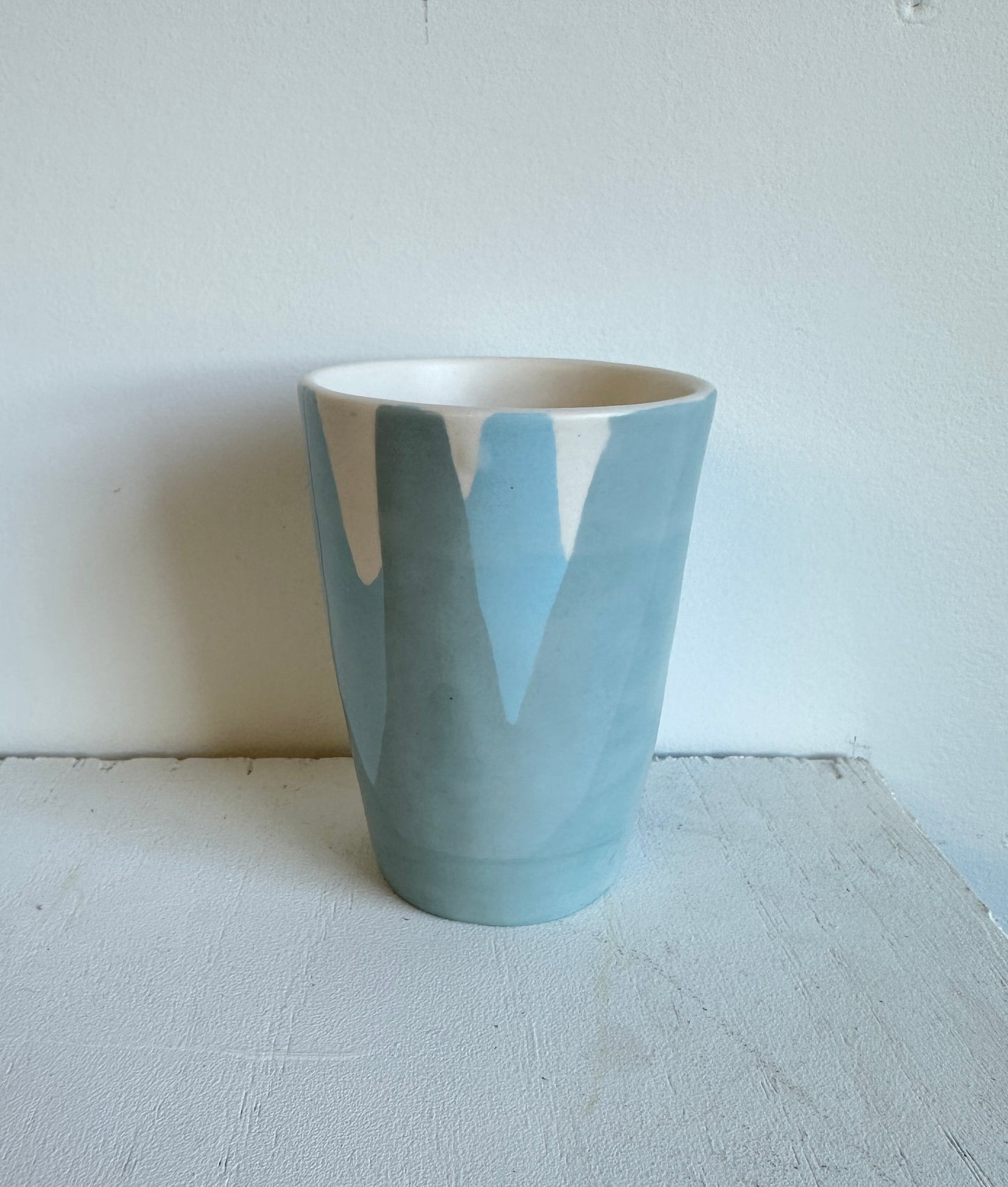 white and blue cup #4