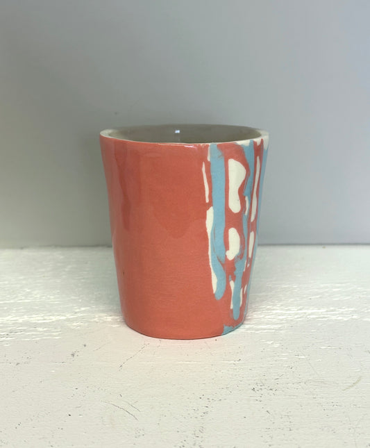 robins egg and lobster red cup