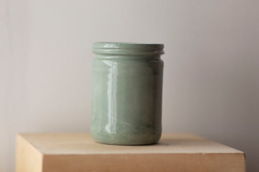 sage marbled jar shaped cup