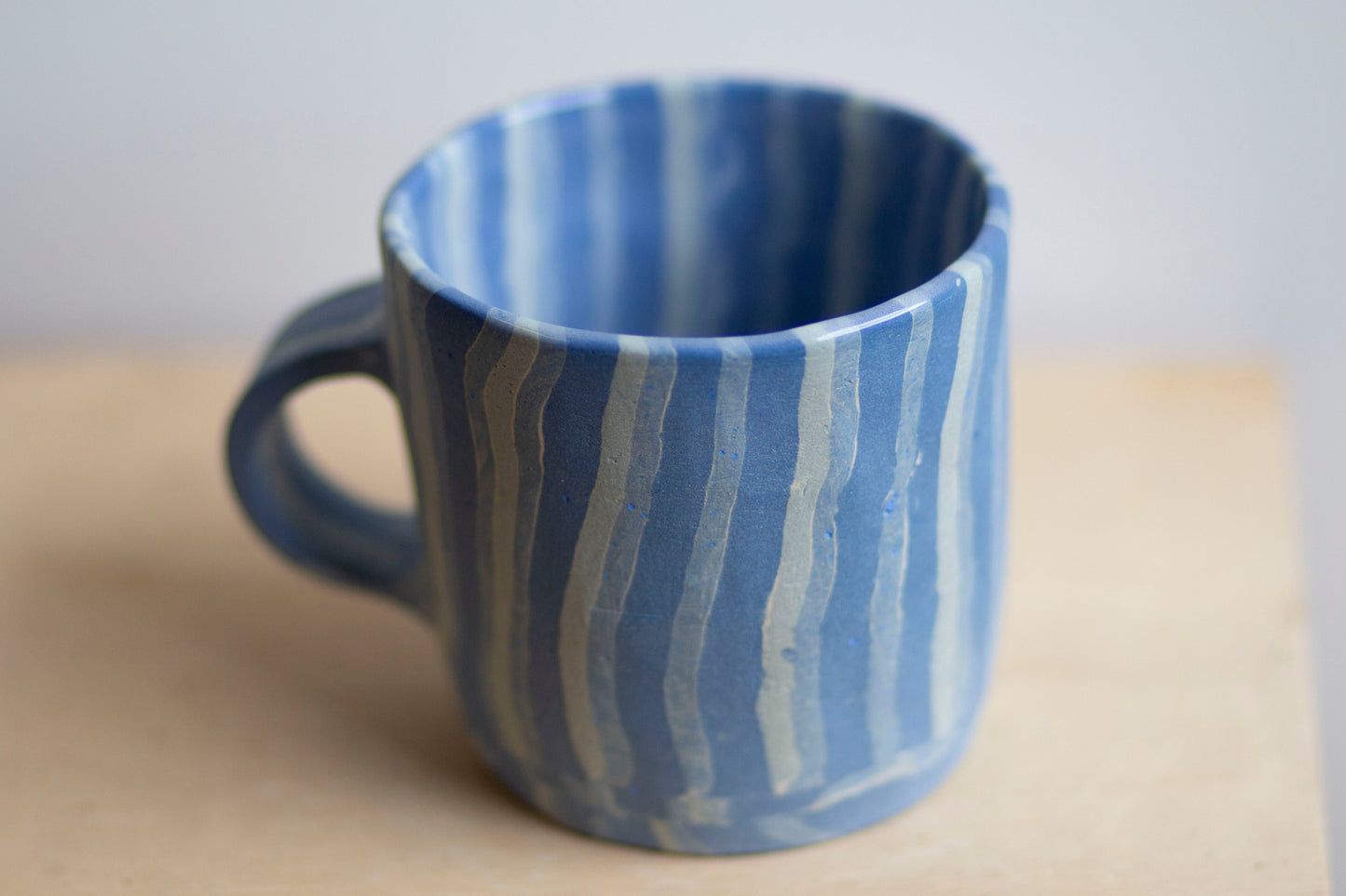 blue striped mug