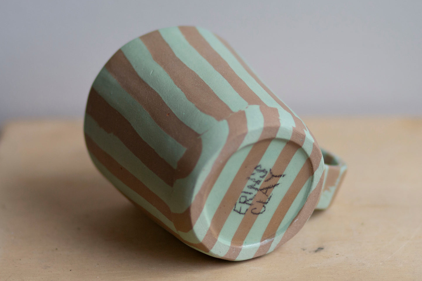 small bermuda and tan mug