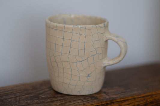 white and blue mug #1