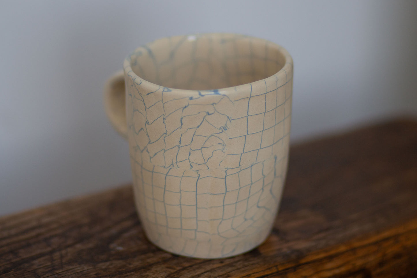 white and blue mug #1