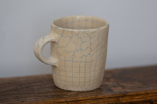 white and blue mug #1