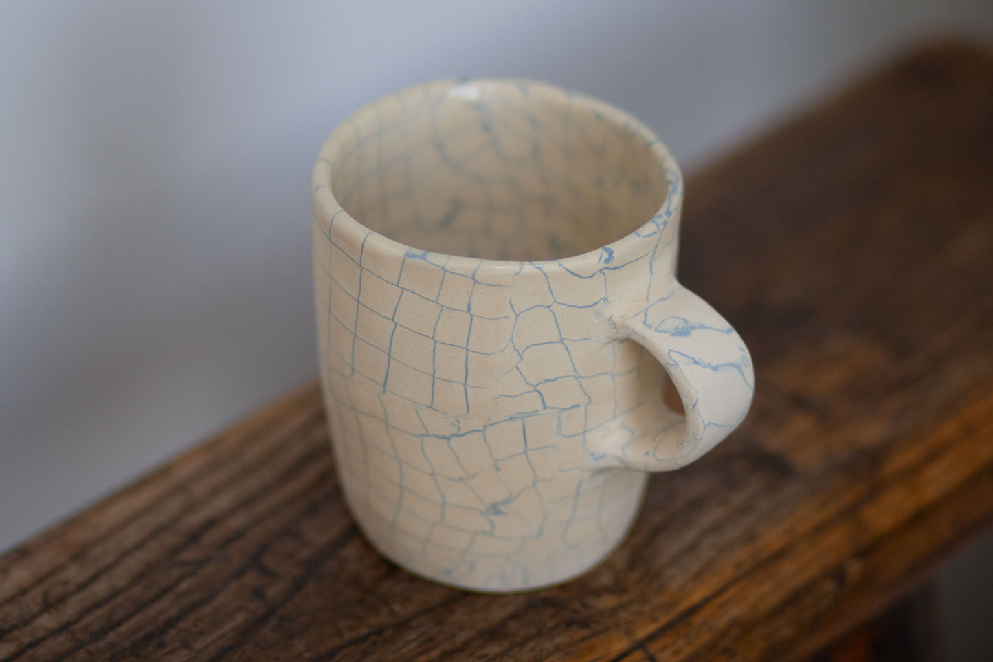 white and blue mug #1