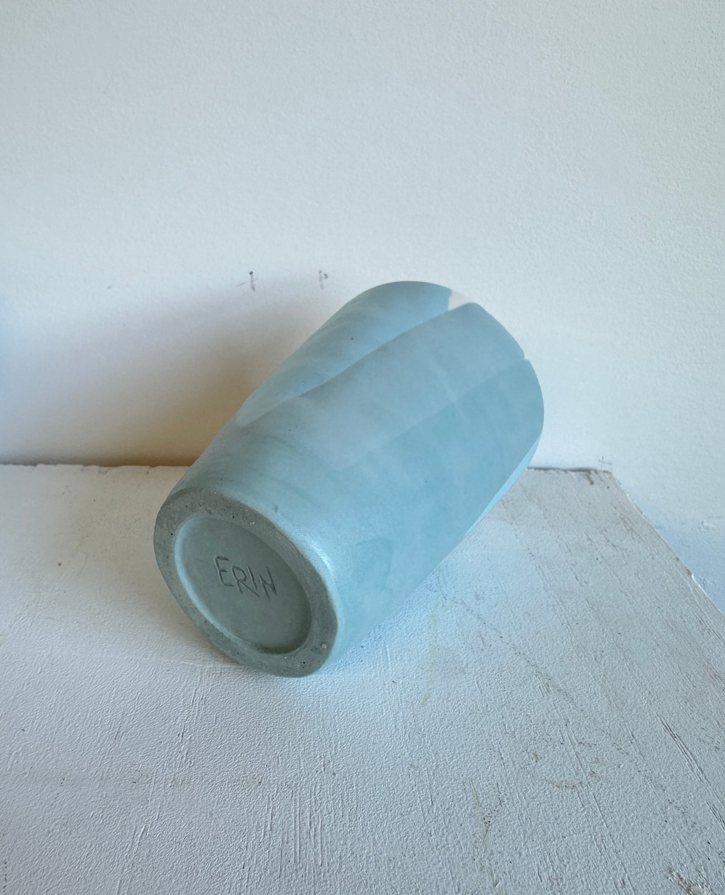 white and blue cup #4