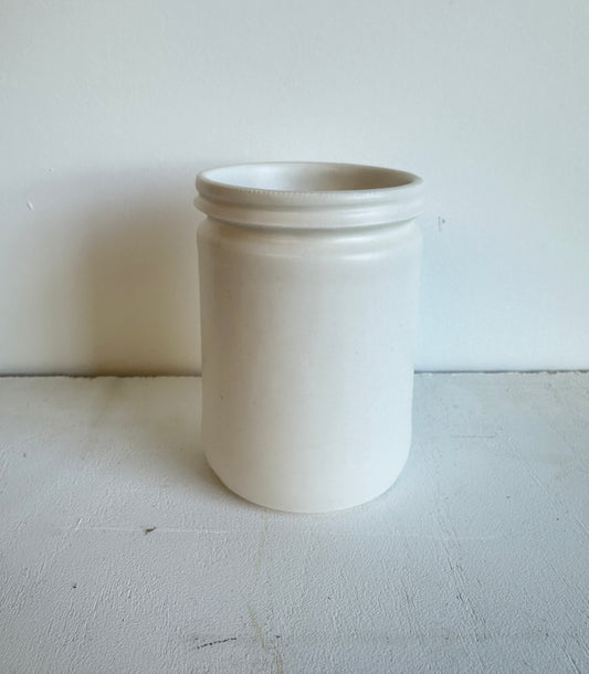 matte white jar shaped cup
