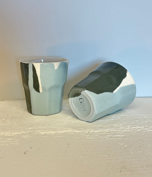 small cup in lavender and sage
