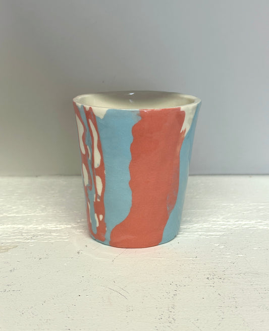 robins egg and lobster red cup