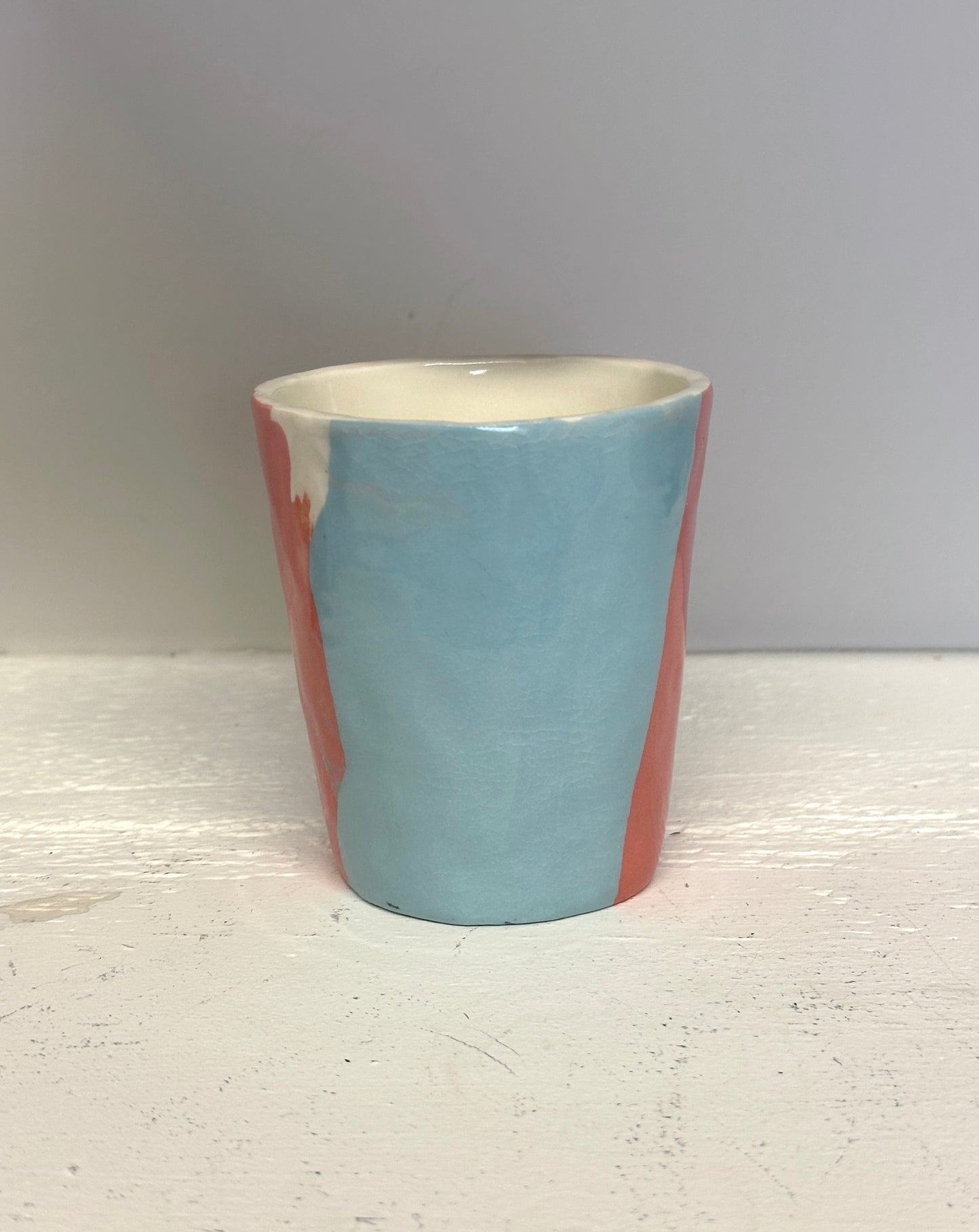 robins egg and lobster red cup