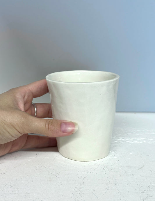 glossy white cup